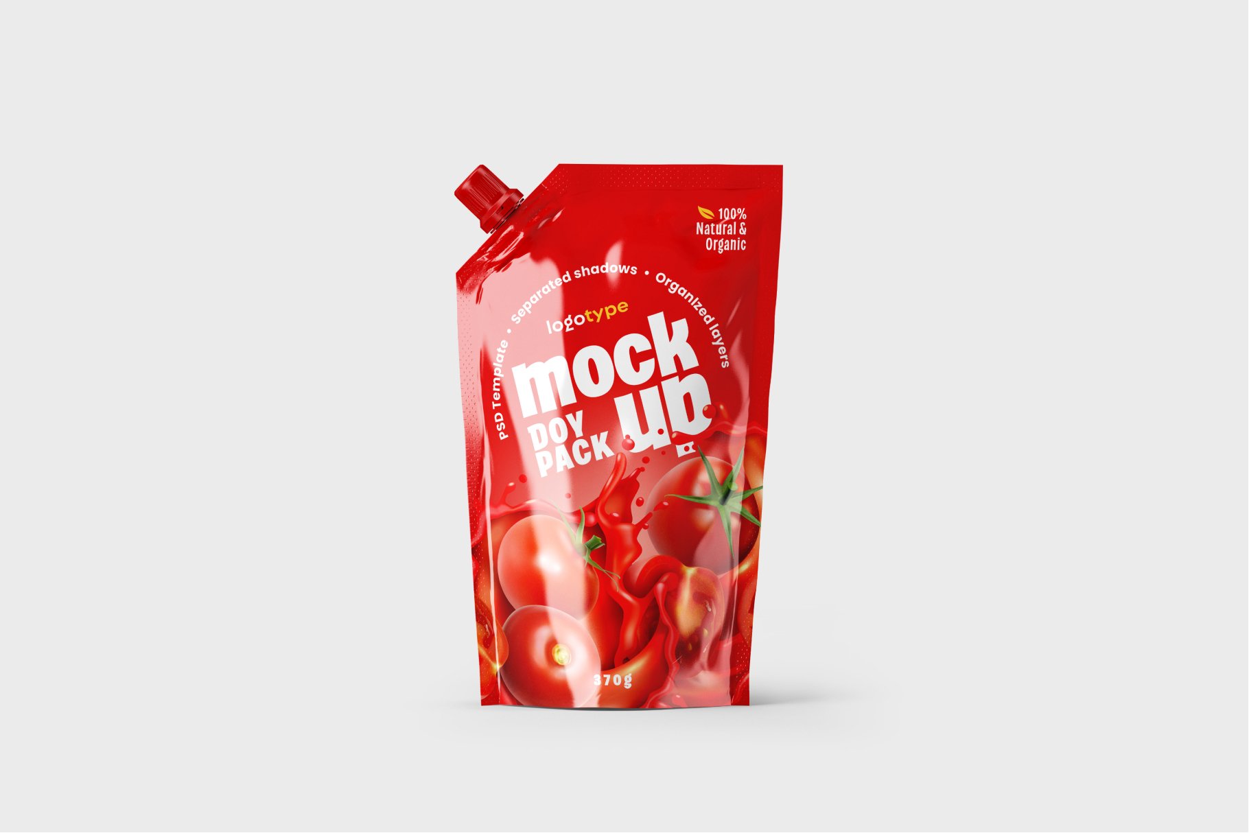 8款酸奶调味酱料塑料包装袋设计展示贴图样机合集 Doypack Packaging Pouch Mockup Set_img_2