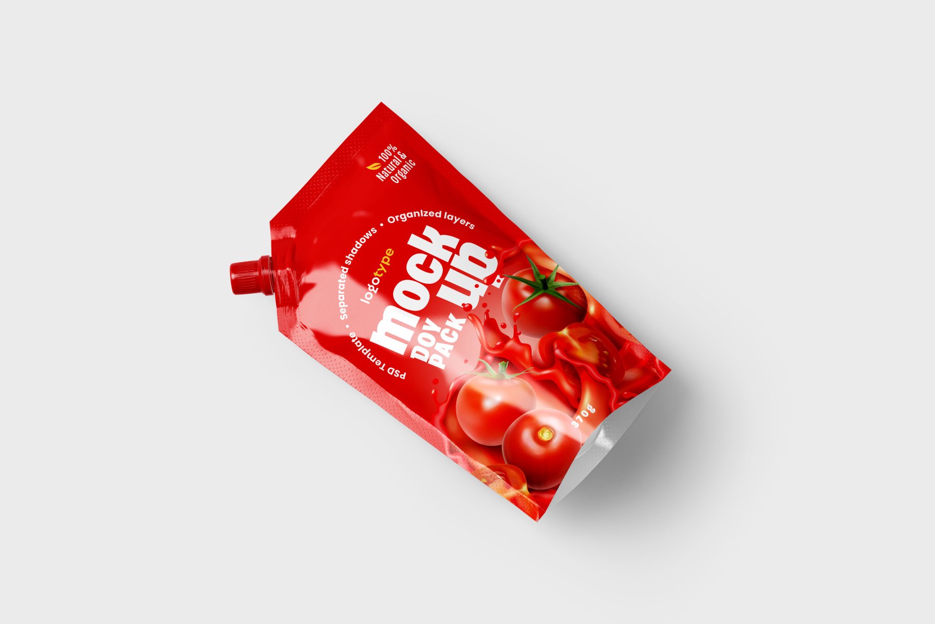 8款酸奶调味酱料塑料包装袋设计展示贴图样机合集 Doypack Packaging Pouch Mockup Set_img_2