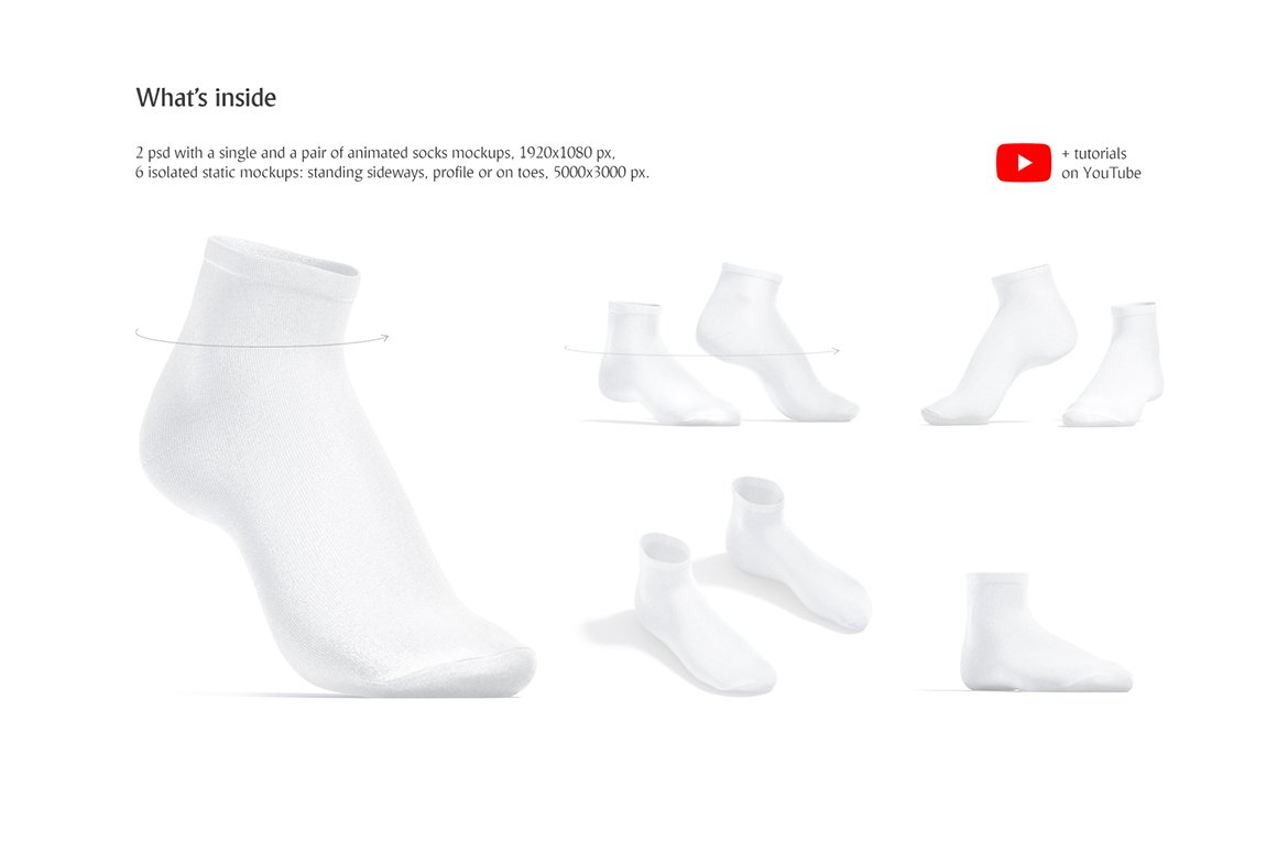 袜子印花图案设计动态演示样机模板 Socks Animated Mockups_img_2