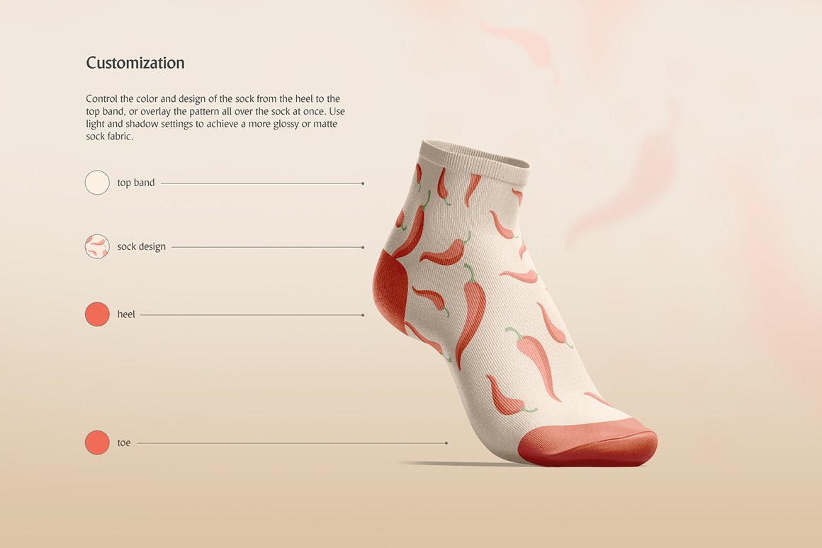 袜子印花图案设计动态演示样机模板 Socks Animated Mockups_img_2