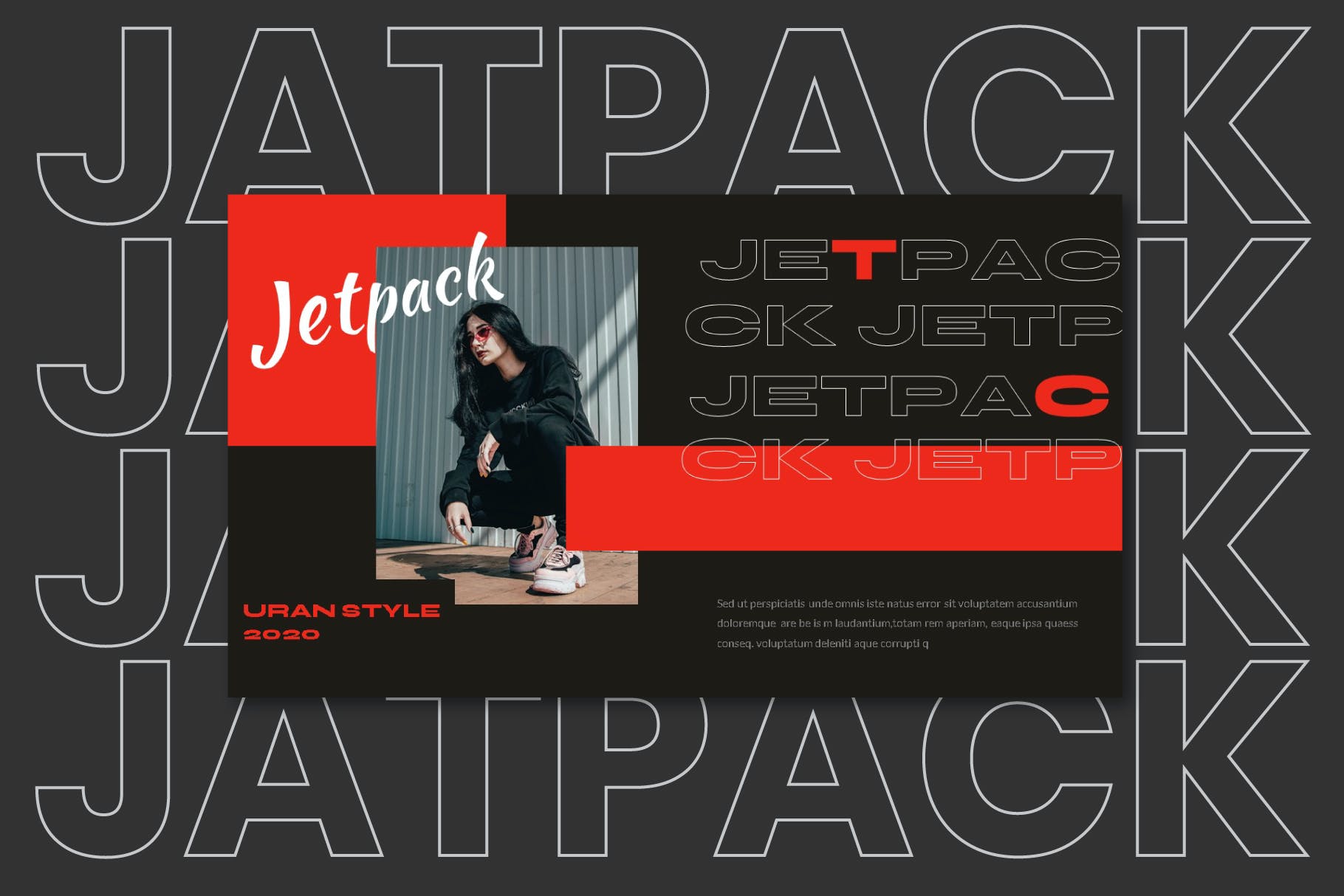 潮流街头文化潮牌品牌推广深色Keynote演示文稿模板 Jetpack - Keynote Template_img_2