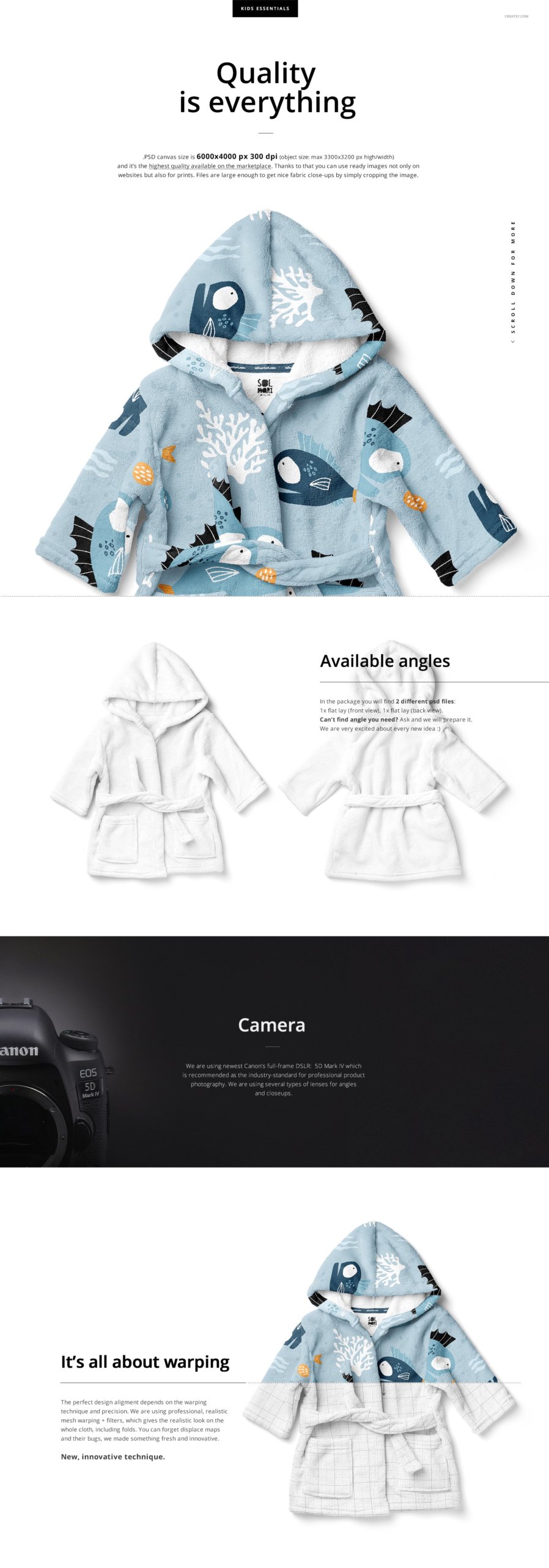 婴儿浴衣礼服印花图案设计PSD样机模板素材 Baby Bath Dressing Gown Mockup Set_img_2