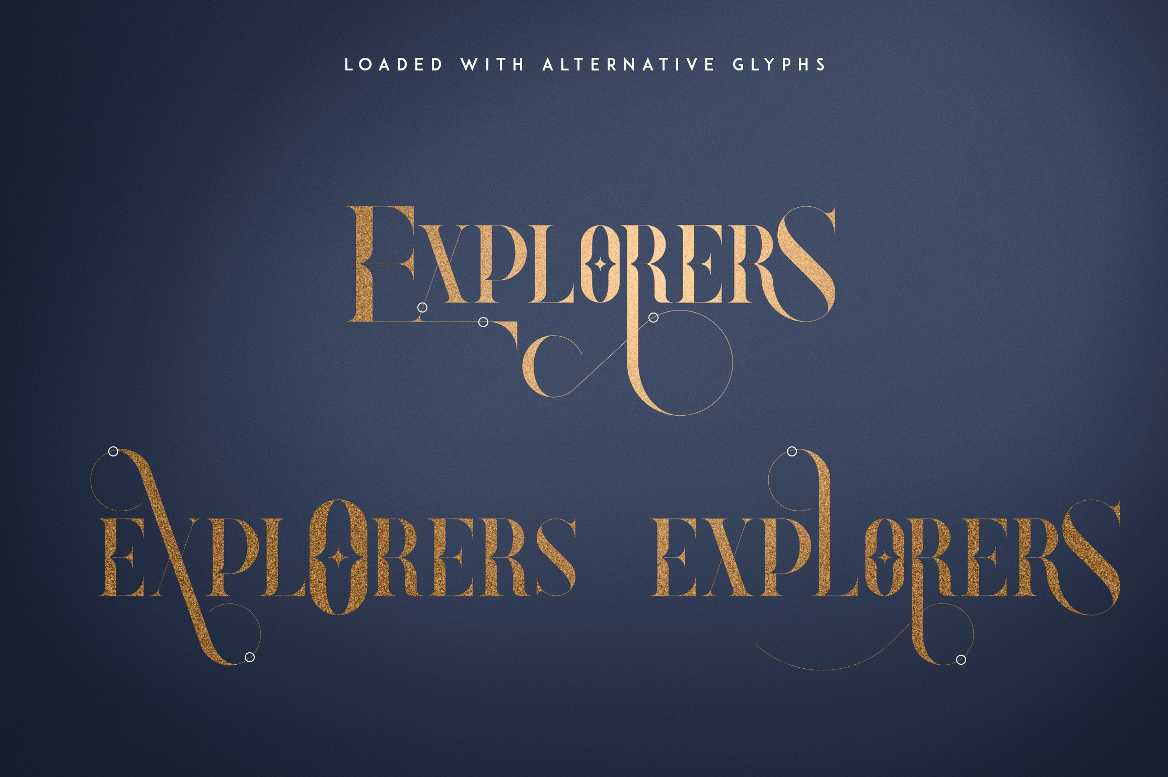 优雅轻奢衬线英文字体金箔纹理花纹艺术装饰设计素材 Explorers - Serif Font + Extras_img_2