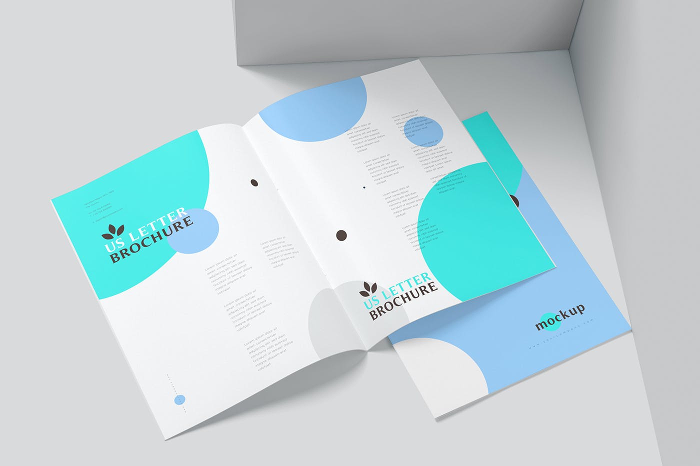 7款骑马钉小册子画册设计展示贴图样机 US Letter Brochure Mockups_img_2