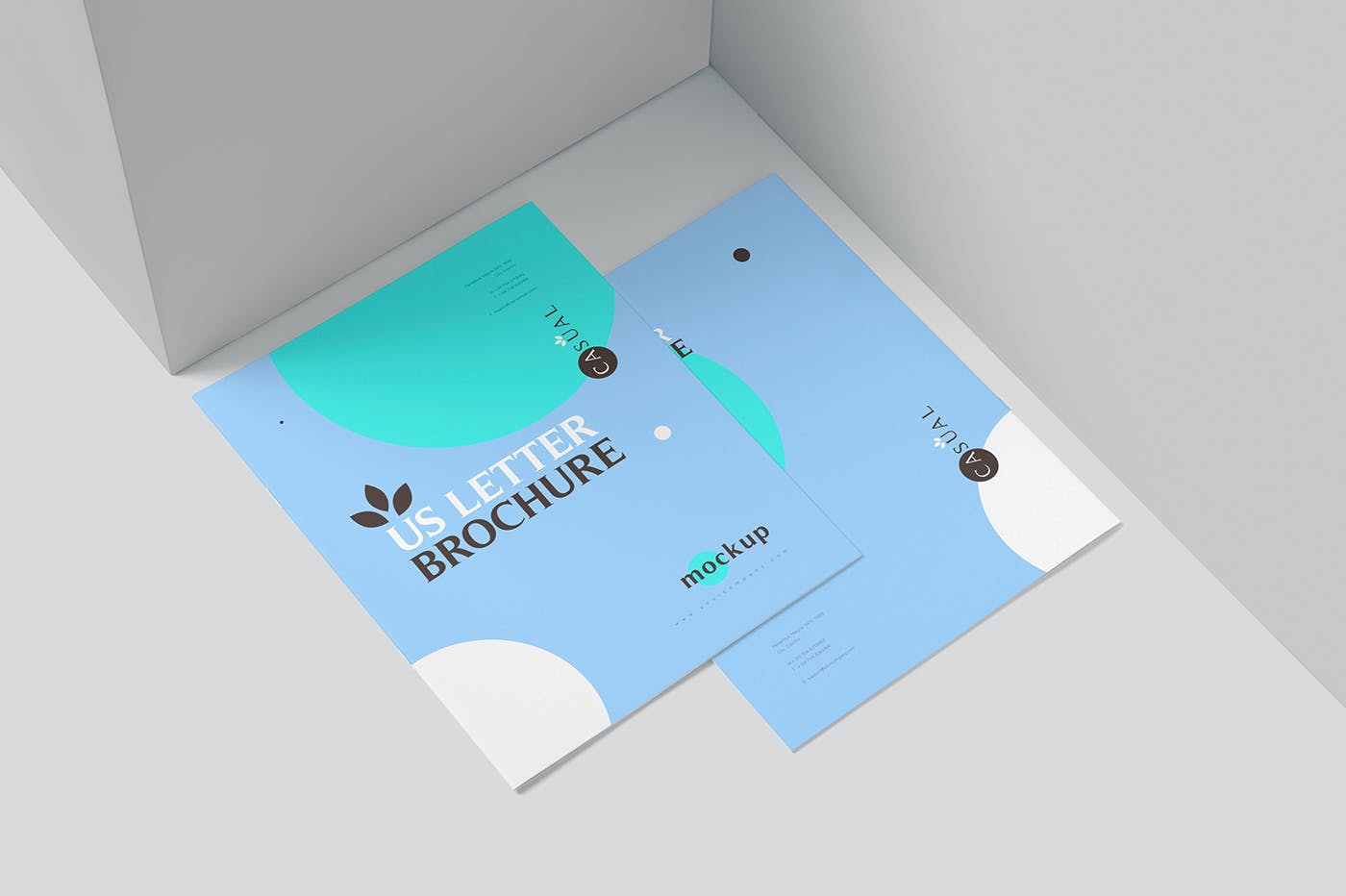 7款骑马钉小册子画册设计展示贴图样机 US Letter Brochure Mockups_img_2