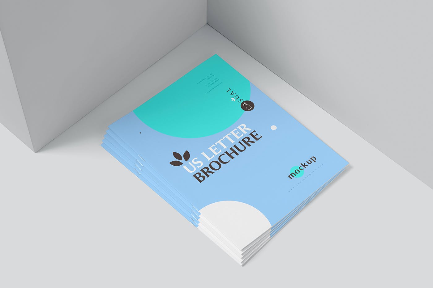 7款骑马钉小册子画册设计展示贴图样机 US Letter Brochure Mockups_img_2