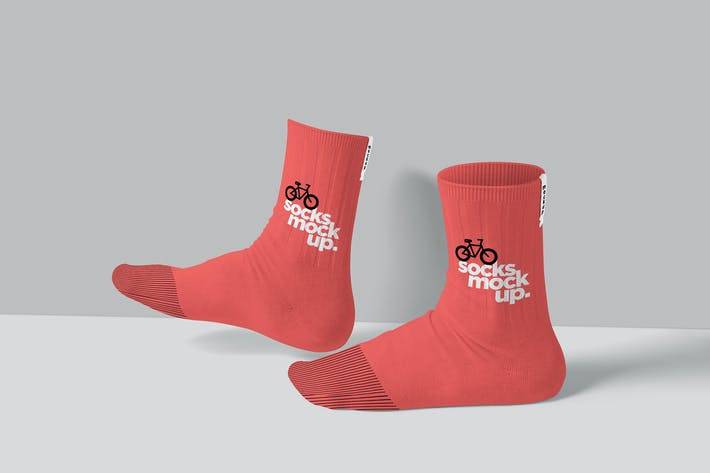 简约运动品牌袜子袜子设计展示样机 Socks Mock Ups_img_3