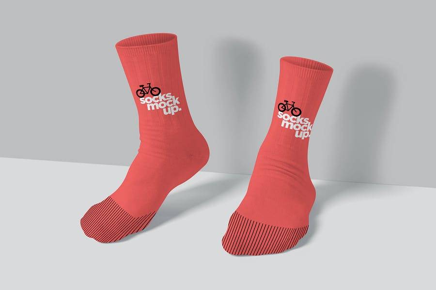 简约运动品牌袜子袜子设计展示样机 Socks Mock Ups_img_3