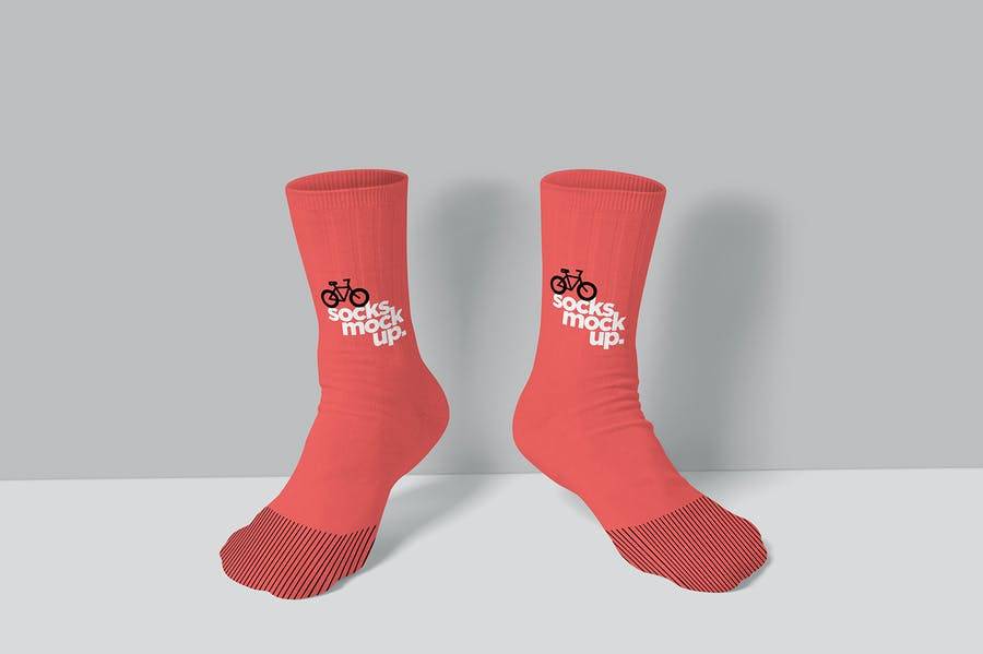 简约运动品牌袜子袜子设计展示样机 Socks Mock Ups_img_3