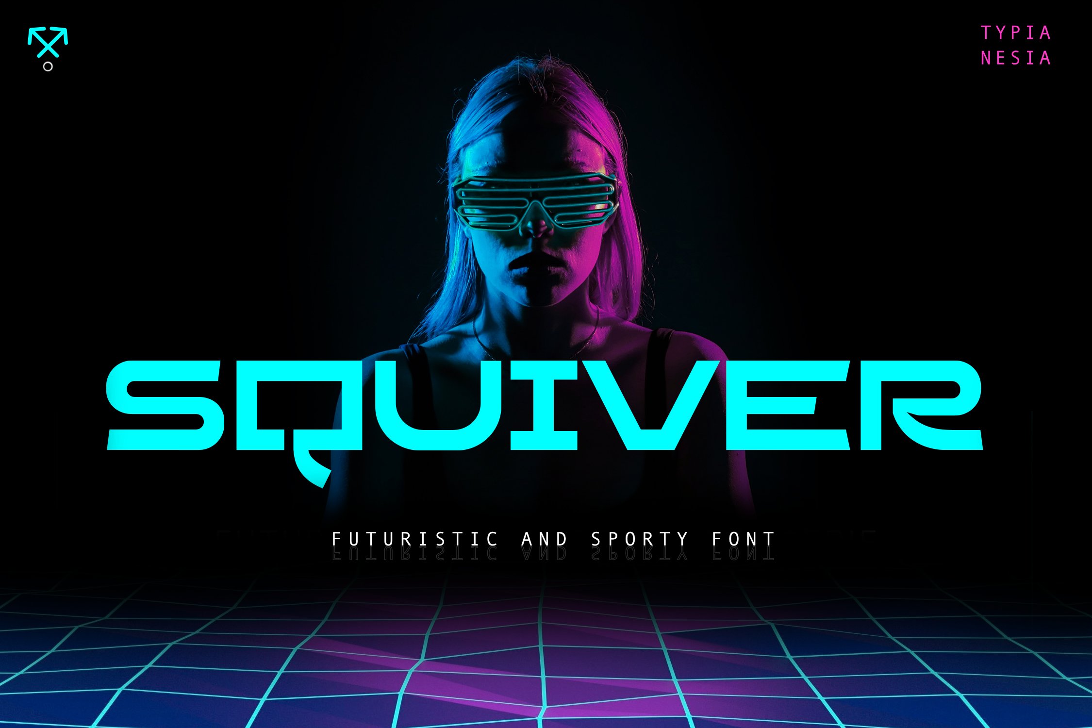 现代简约科技动感品牌海报Logo无衬线英文字体素材 Squiver Font_img_2