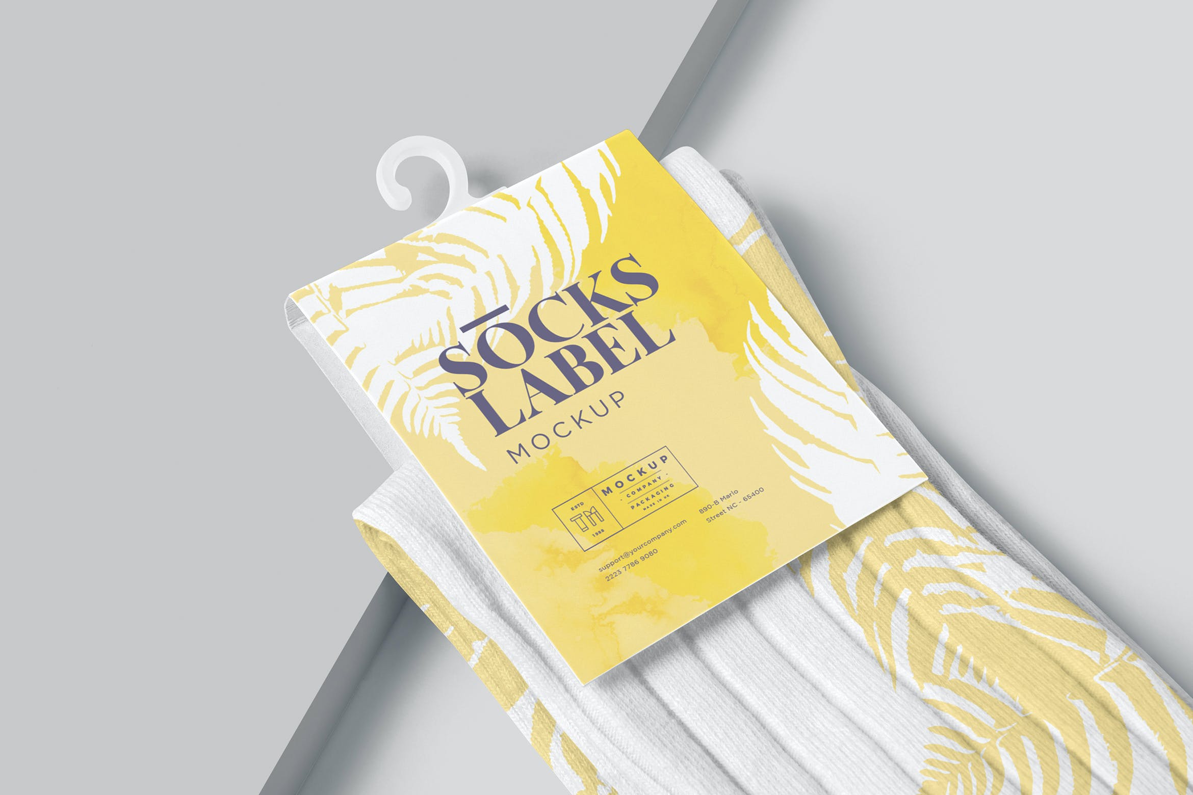 8款长装袜子印花图案设计展示贴图样机 Socks Label Mockups_img_2