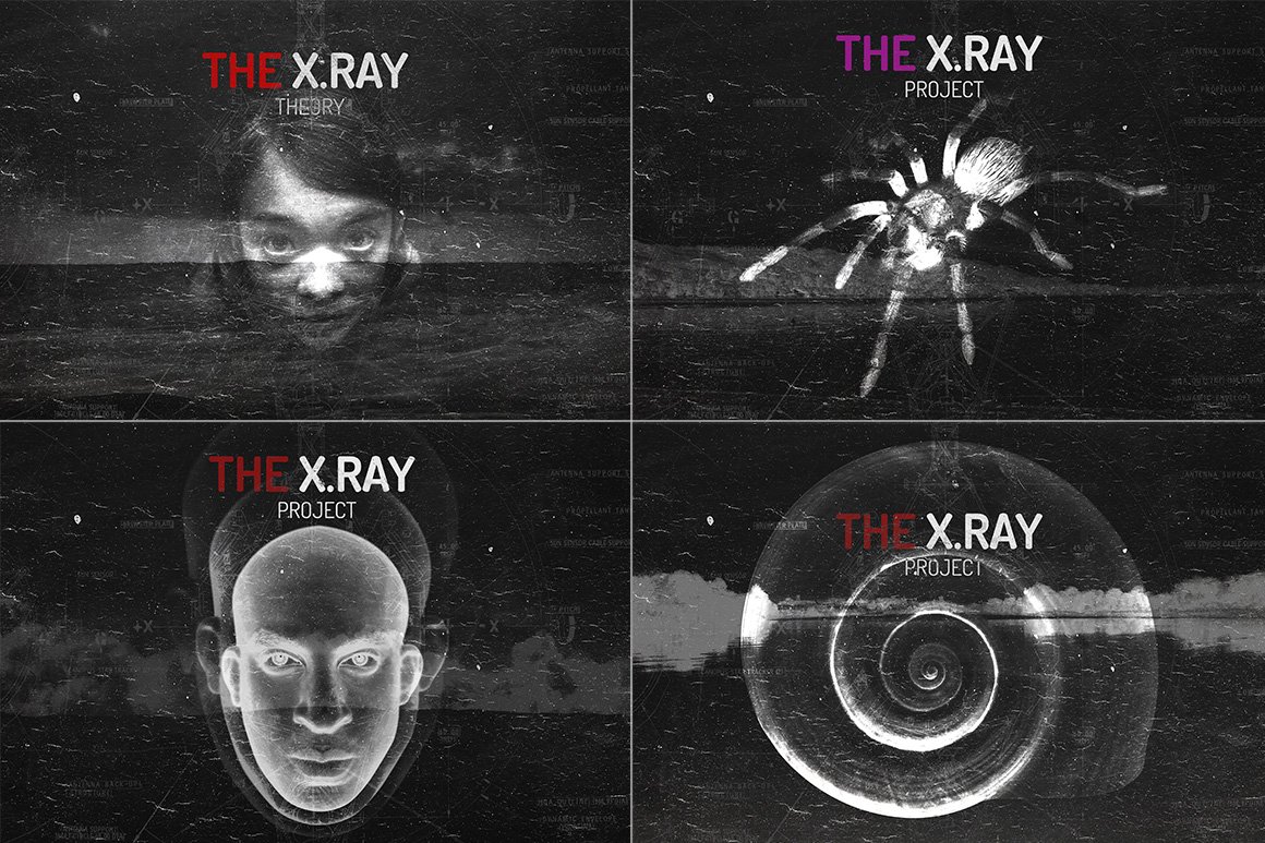 5款潮流黑白X光射线图片处理滤镜特效PS动作模板素材 The X.RAY Theory_img_2