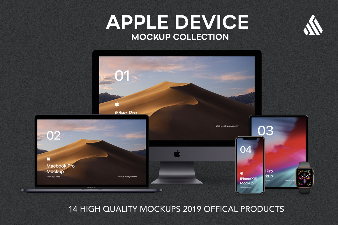 14种苹果电子设备外观设计模型样机模板素材 Asylab - 14 Apple Devices Mockups_img_2