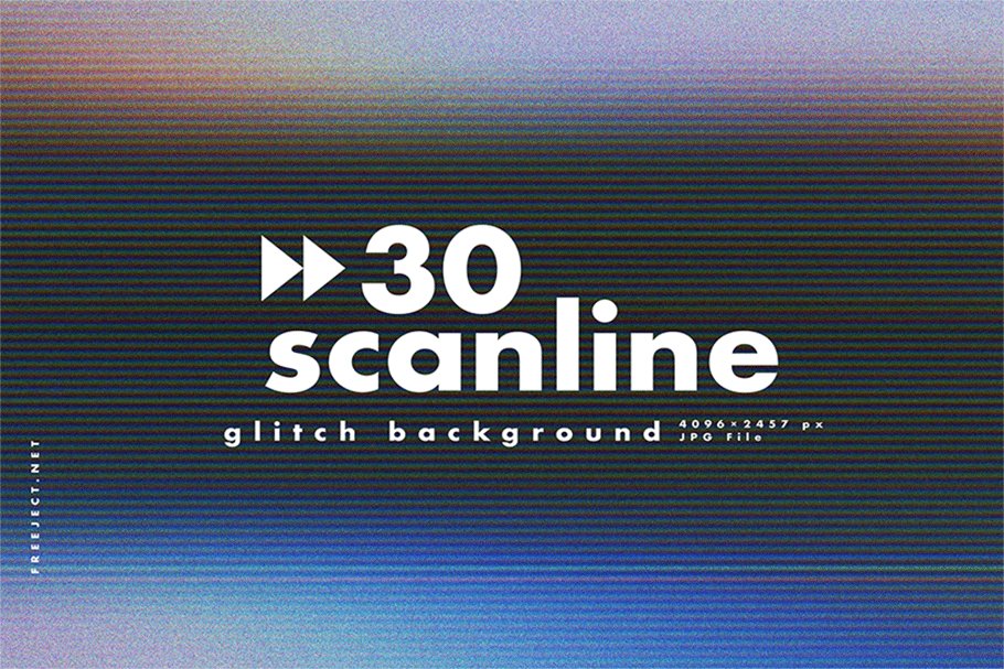 30款高清故障扫描线纹理海报设计背景图片素材 30 Scan lines Glitch Background_img_2