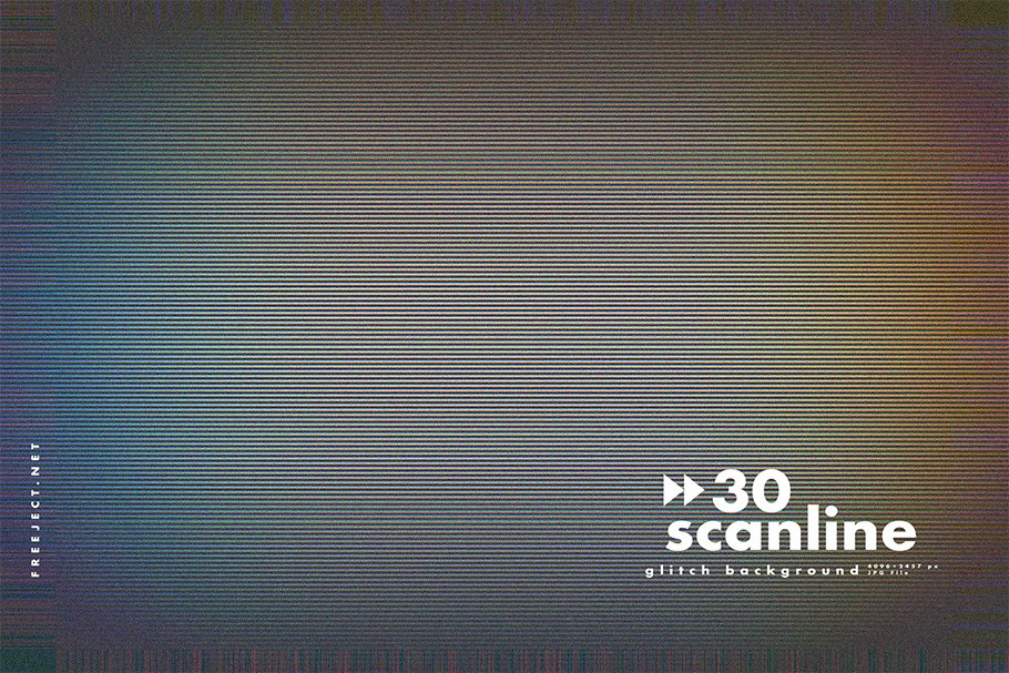 30款高清故障扫描线纹理海报设计背景图片素材 30 Scan lines Glitch Background_img_2