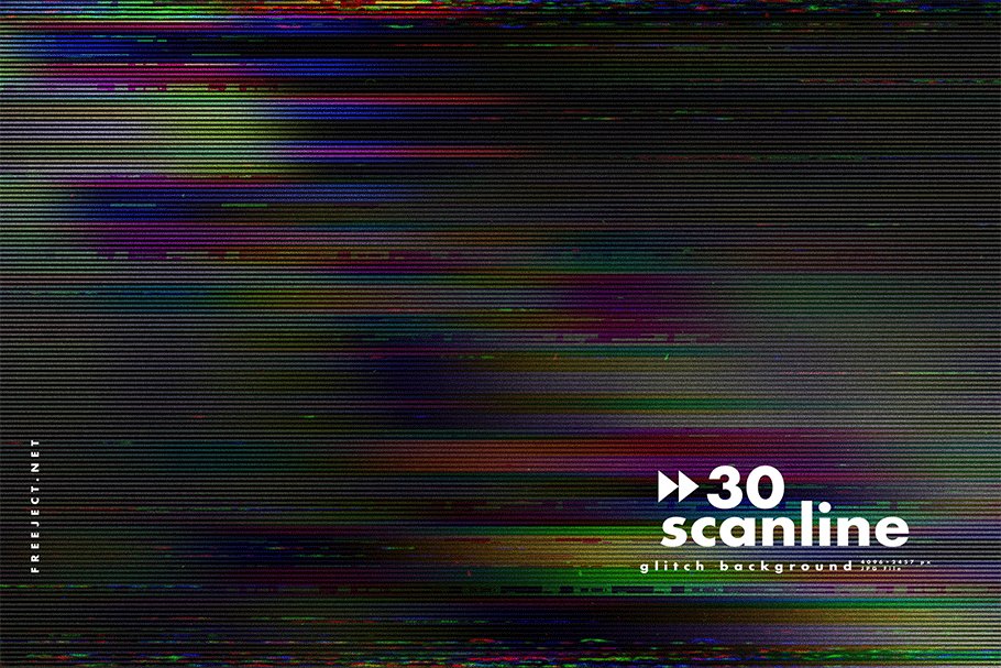 30款高清故障扫描线纹理海报设计背景图片素材 30 Scan lines Glitch Background_img_2