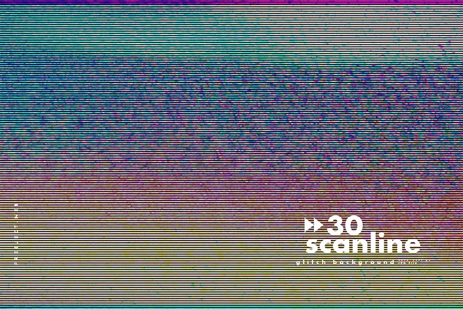 30款高清故障扫描线纹理海报设计背景图片素材 30 Scan lines Glitch Background_img_2