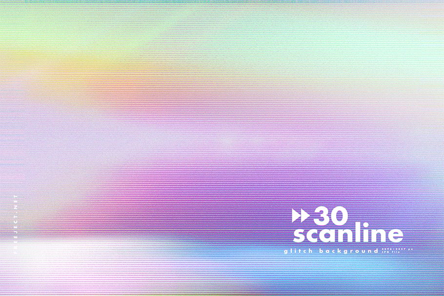 30款高清故障扫描线纹理海报设计背景图片素材 30 Scan lines Glitch Background_img_2