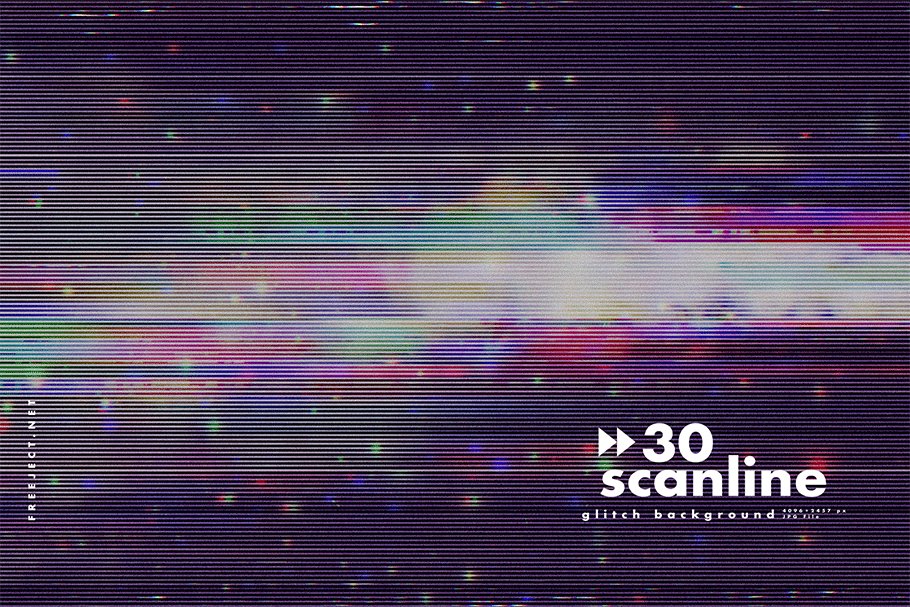 30款高清故障扫描线纹理海报设计背景图片素材 30 Scan lines Glitch Background_img_2