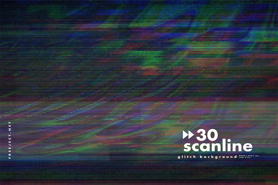 30款高清故障扫描线纹理海报设计背景图片素材 30 Scan lines Glitch Background_img_2