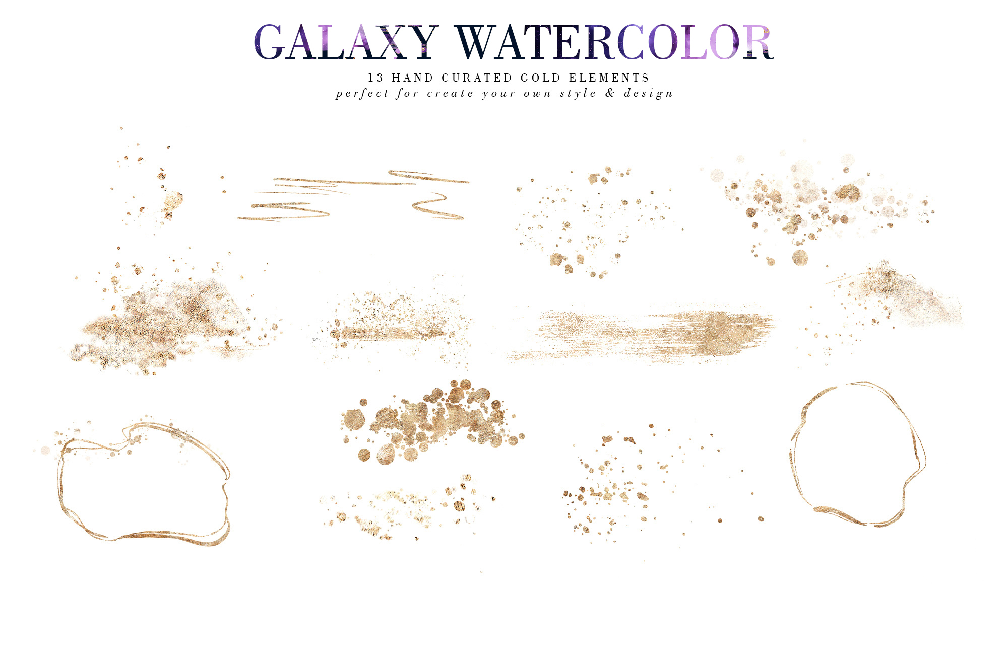 炫彩星云星系宇宙空间水墨背景图片设计素材 Galaxy Watercolor_img_2