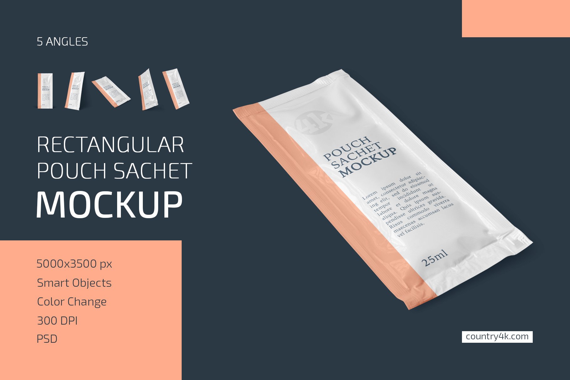 矩形香囊是塑料袋设计展示样机合集 Rectangular Pouch Sachet Mockup Set_img_2