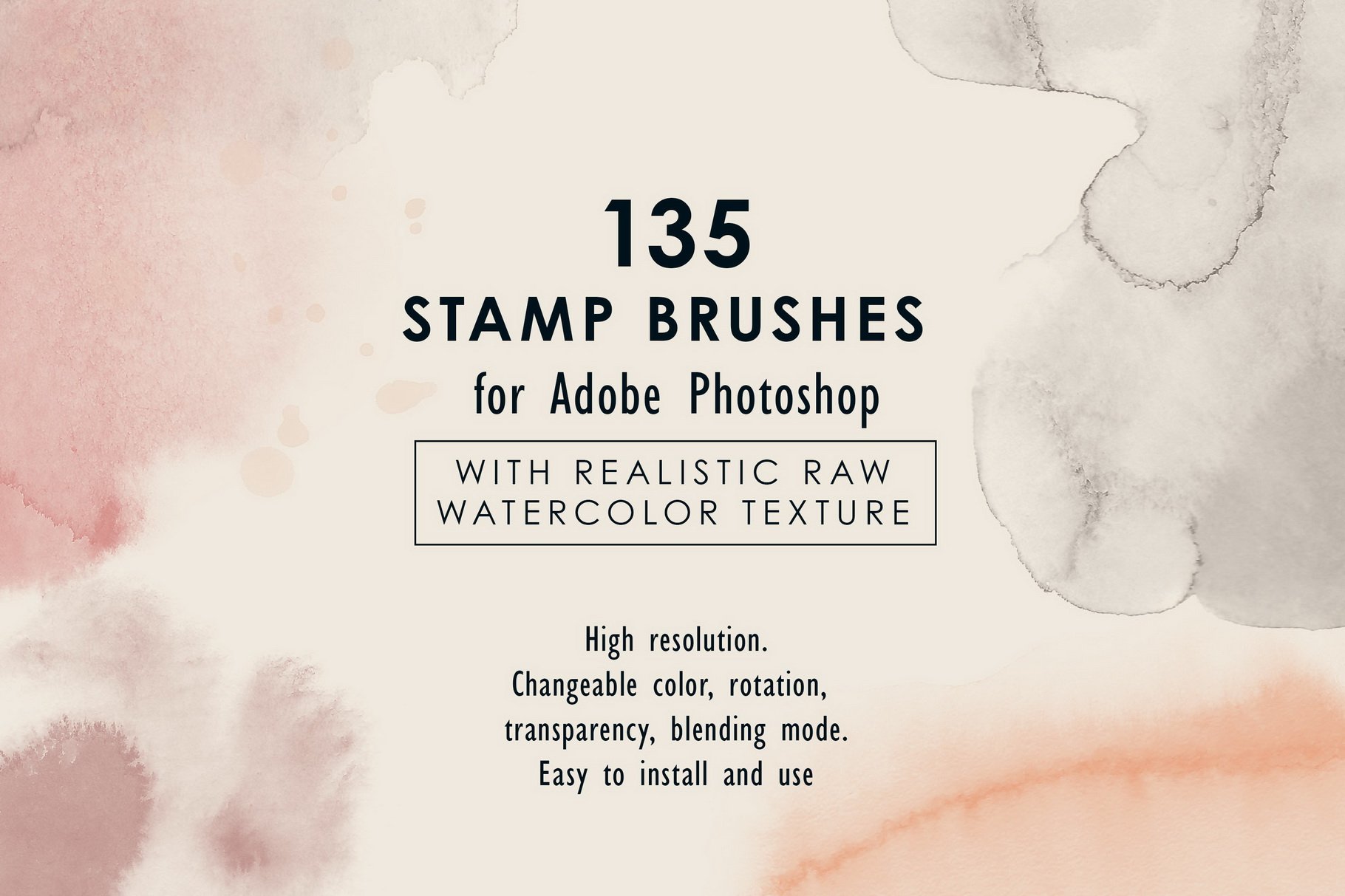 775款艺术气息水彩水墨丙烯酸绘画效果PS图章笔刷素材 Photoshop Stamp Brushes Bundle 2020_img_2