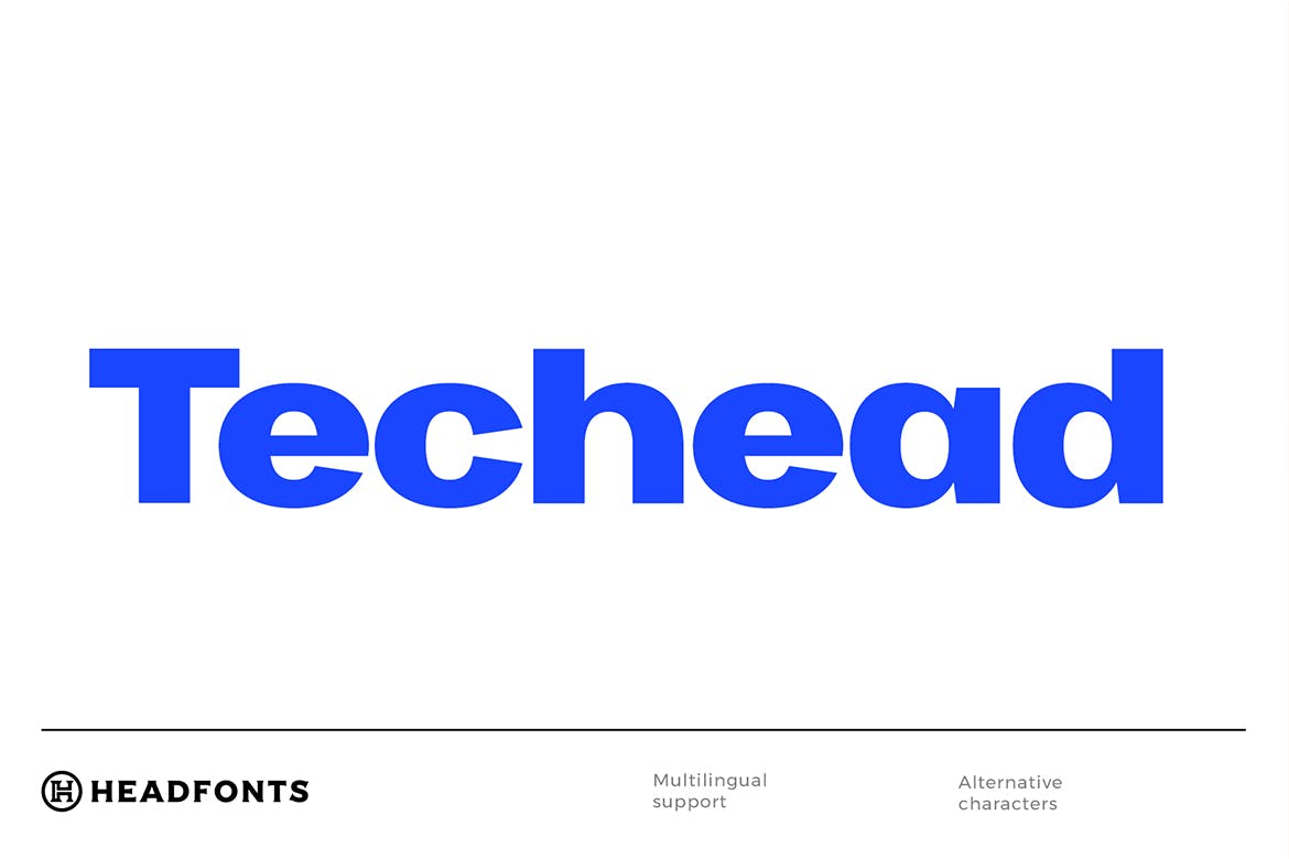 时尚科技感海报标题Logo设计无衬线英文字体素材 Techead Typeface Font For Technology Startup_img_2