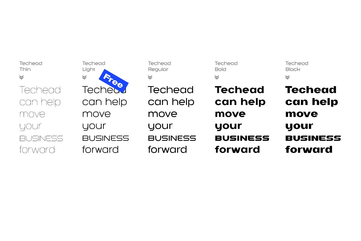 时尚科技感海报标题Logo设计无衬线英文字体素材 Techead Typeface Font For Technology Startup_img_2