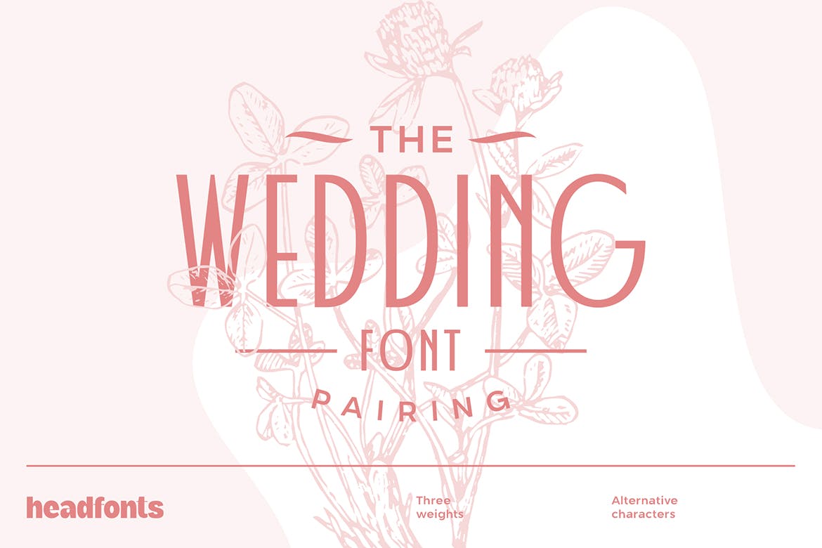 婚礼主题请柬标题Logo设计无衬线英文字体素材 Wedding Font Pairing_img_2