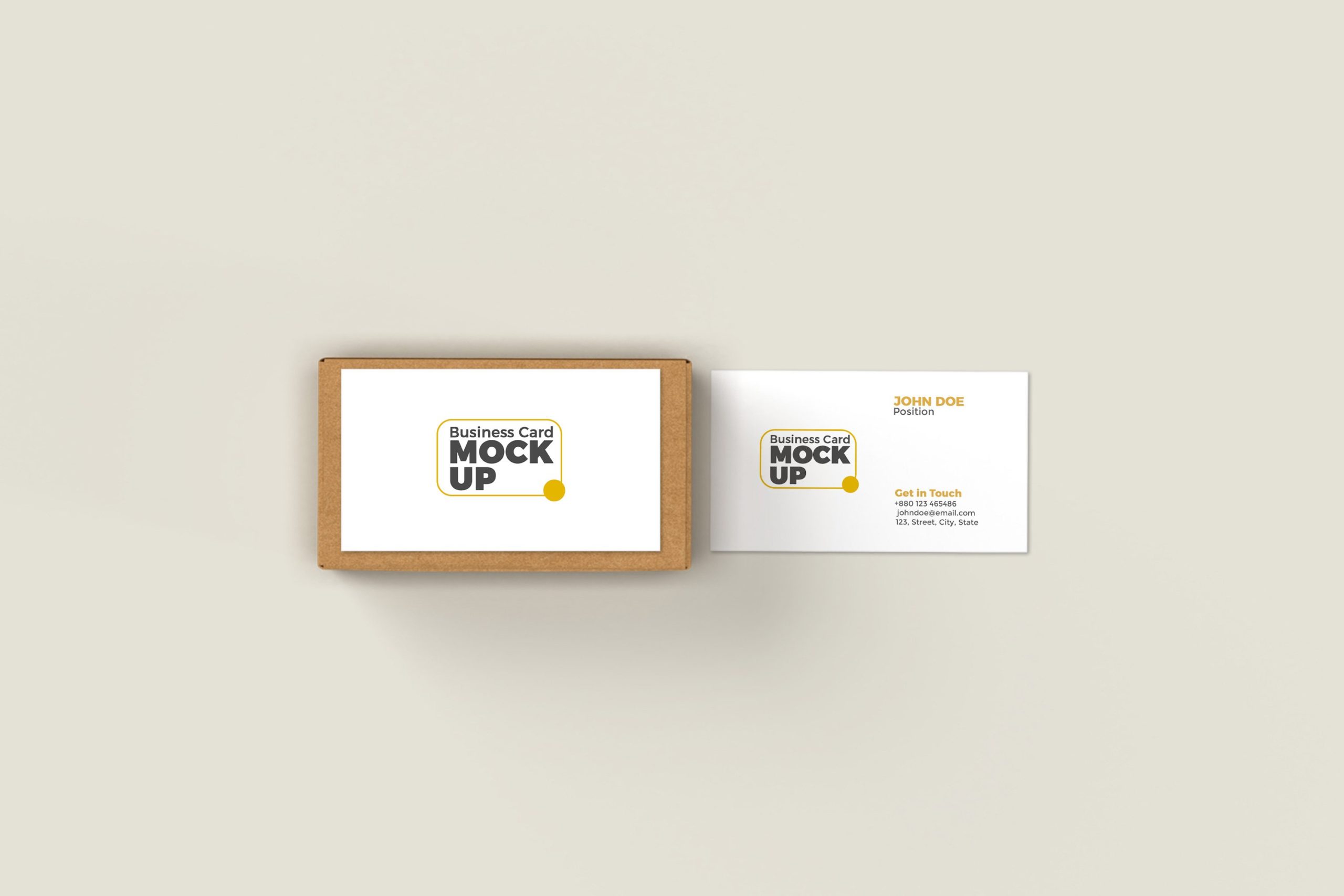 商务名片卡片纸盒设计展示样机模板 Business Card With Box Mockup_img_2