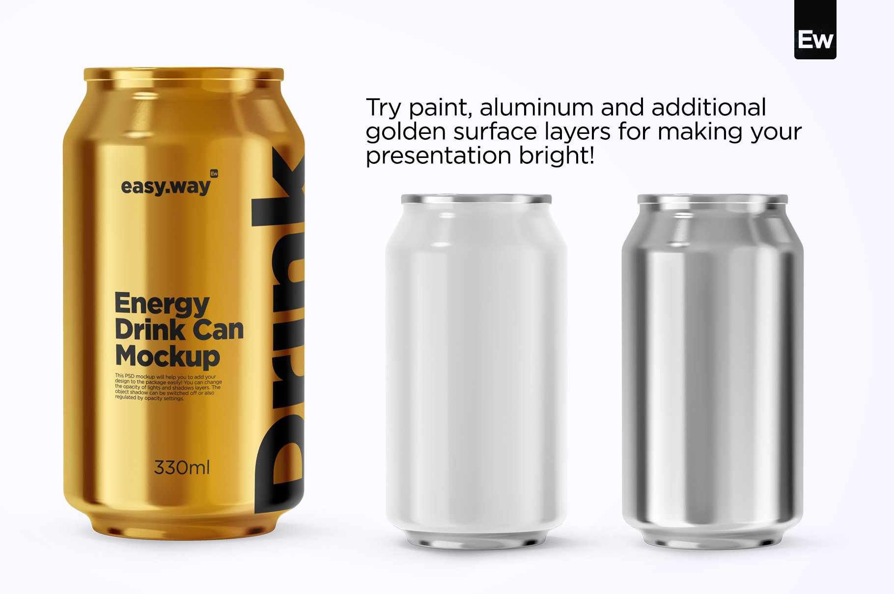 330毫升啤酒饮料锡罐易拉罐设计动态演示PSD样机模板 330ml Aluminum Can PSD Mockup_img_2