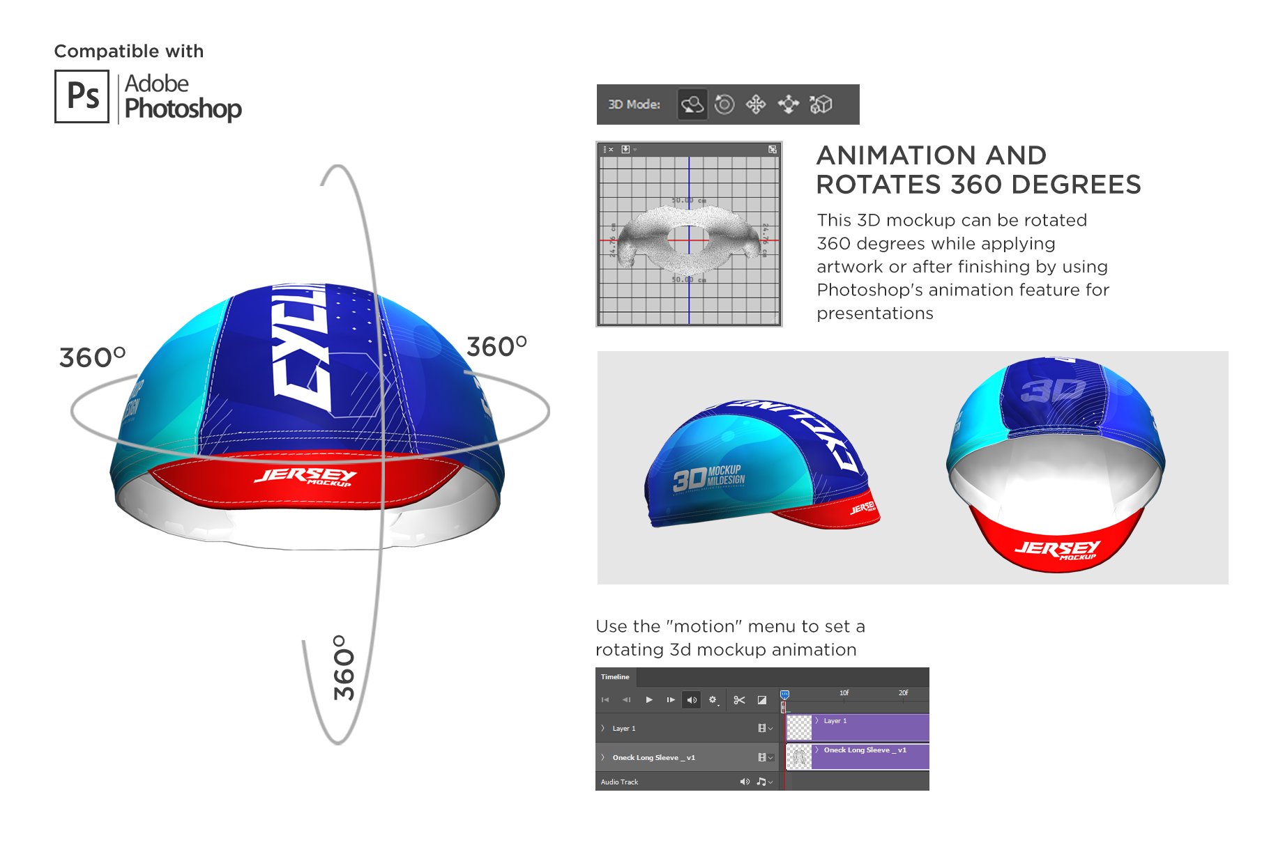 3D自行车头盔外观设计展示贴图样机 3D Cycling Cap Mockup_img_2