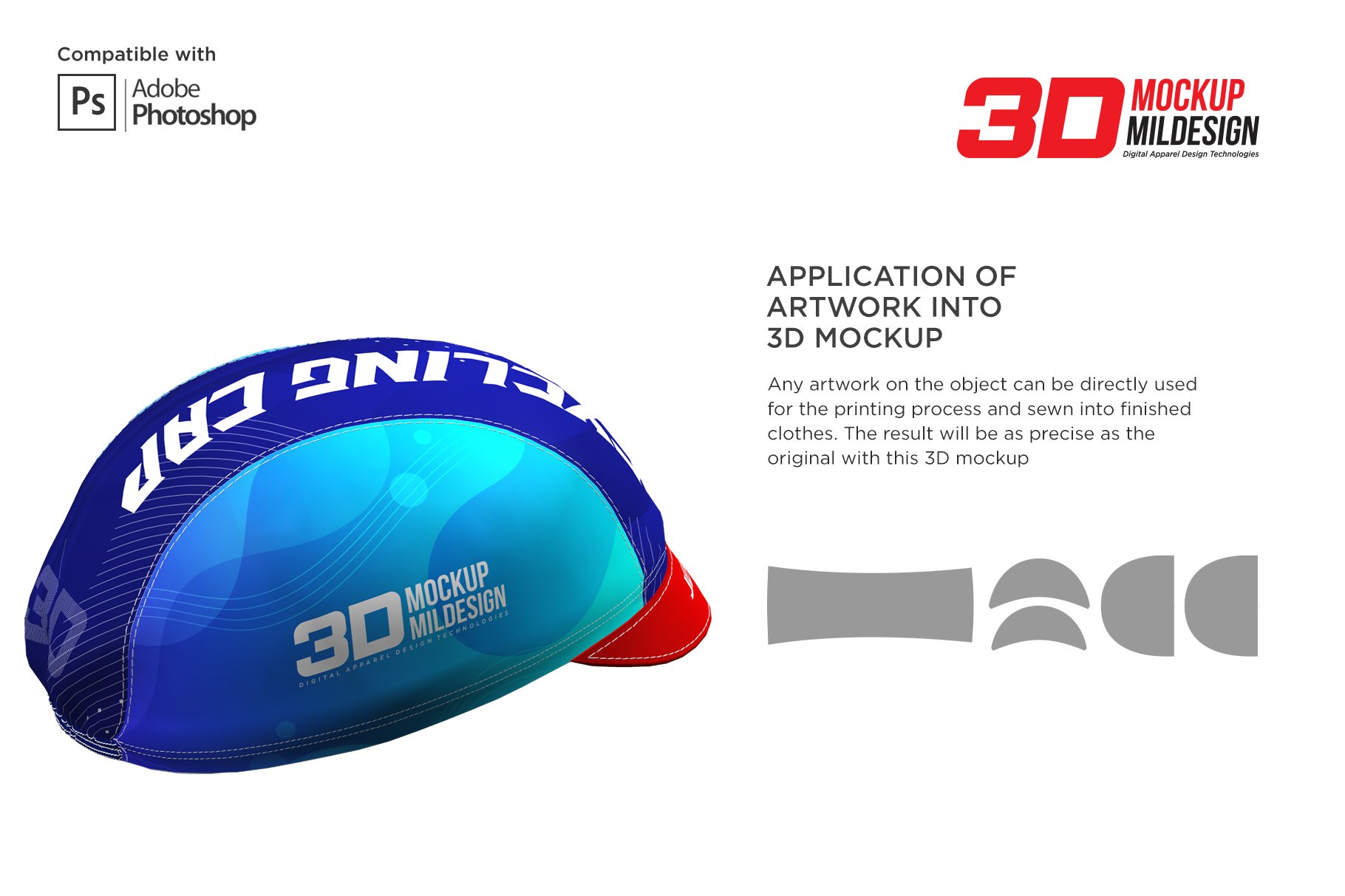 3D自行车头盔外观设计展示贴图样机 3D Cycling Cap Mockup_img_2