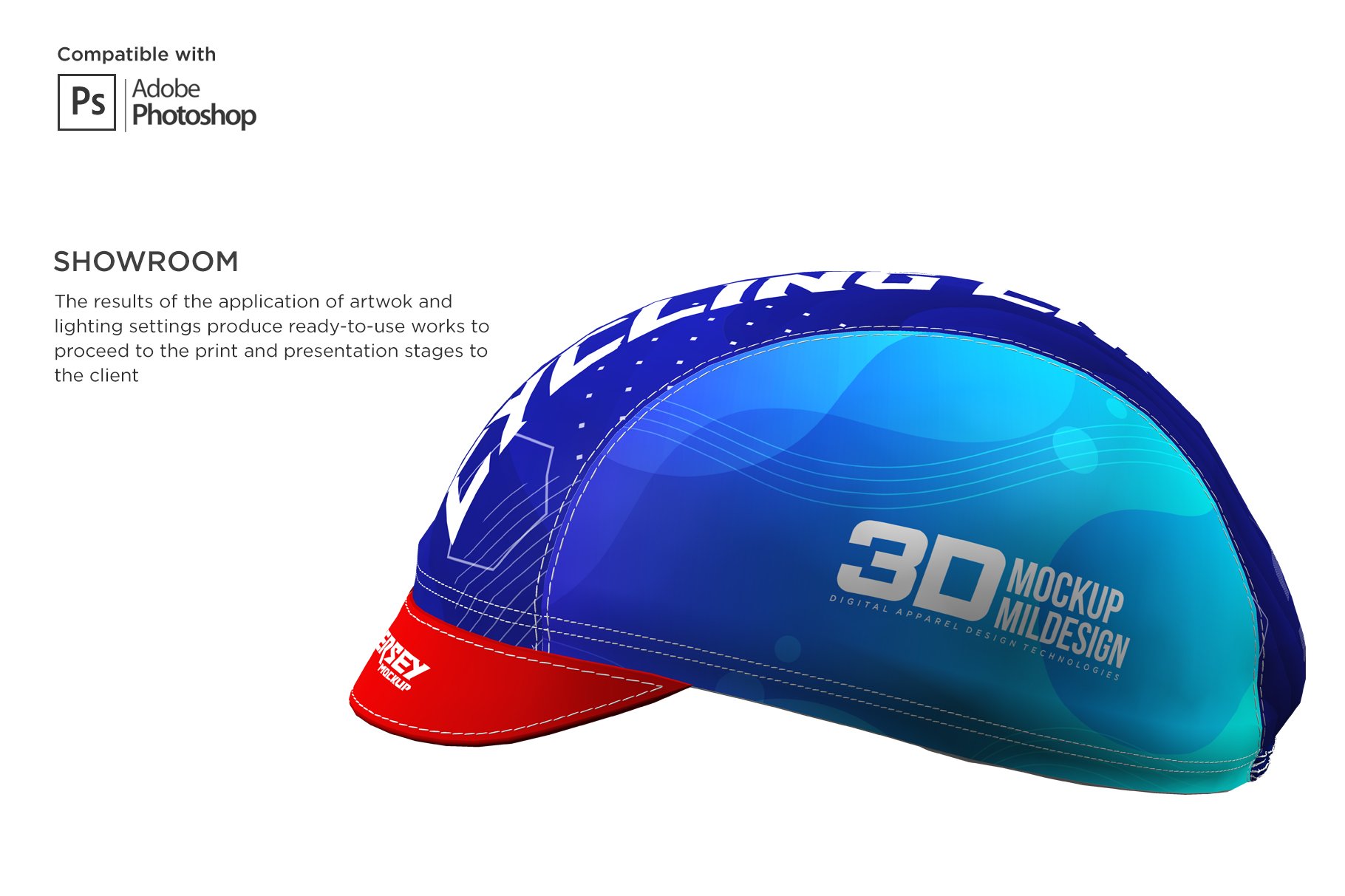 3D自行车头盔外观设计展示贴图样机 3D Cycling Cap Mockup_img_2