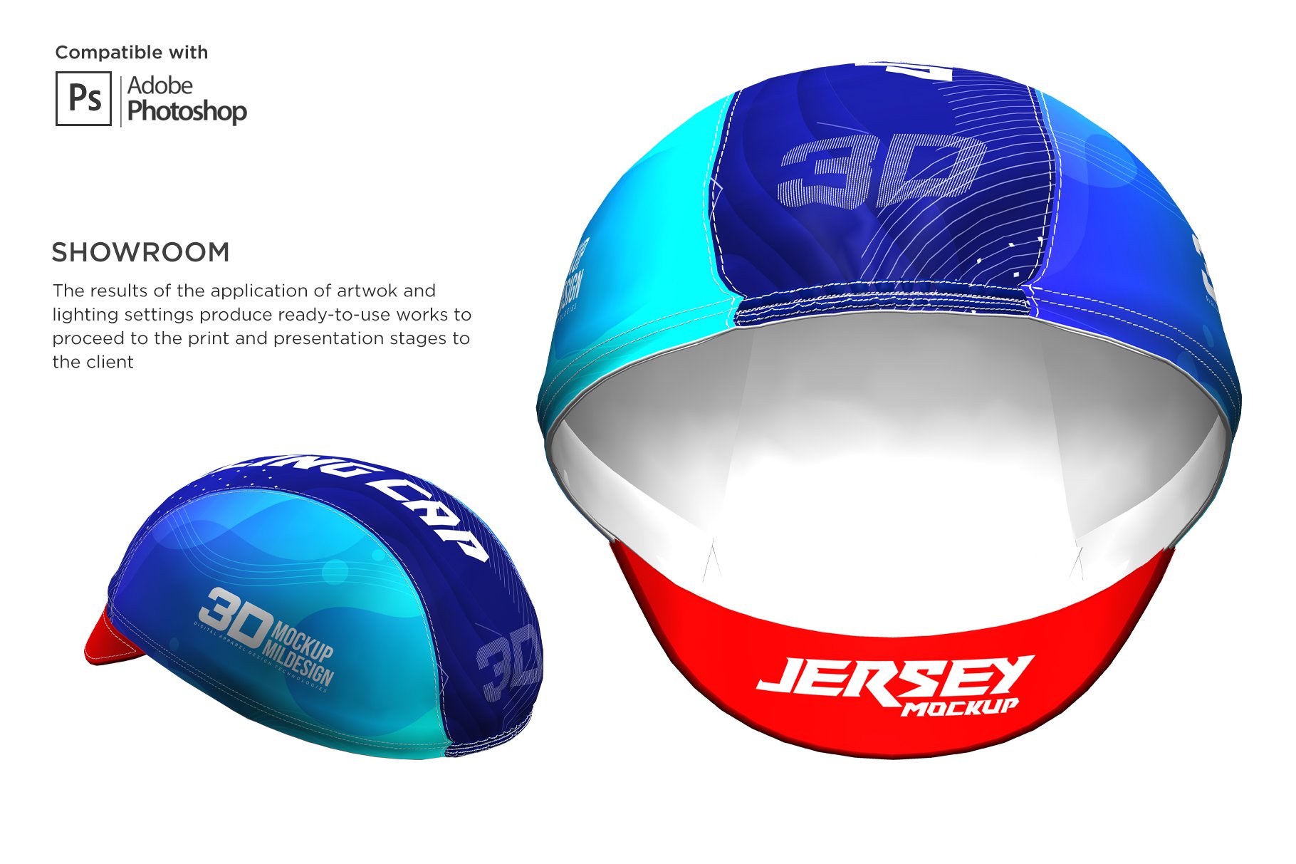 3D自行车头盔外观设计展示贴图样机 3D Cycling Cap Mockup_img_2