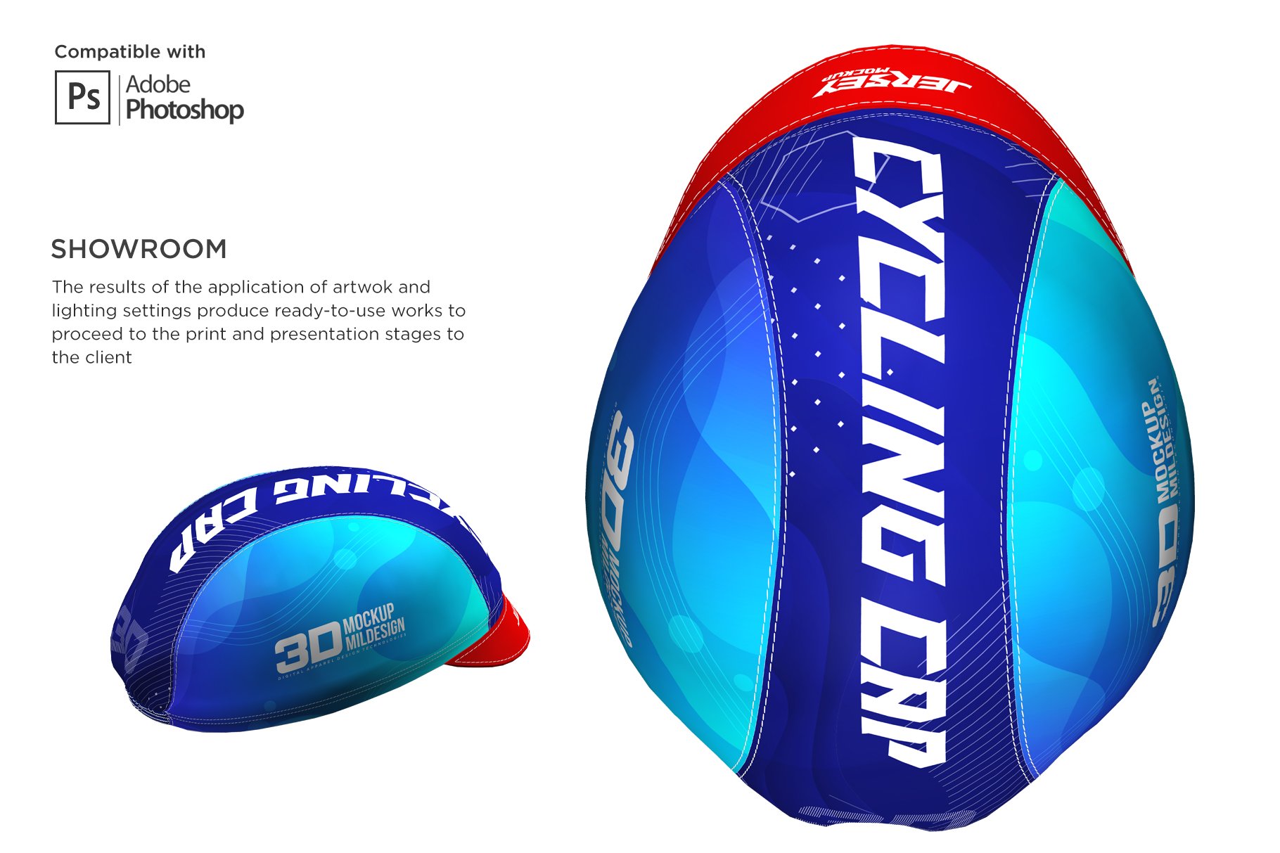 3D自行车头盔外观设计展示贴图样机 3D Cycling Cap Mockup_img_2