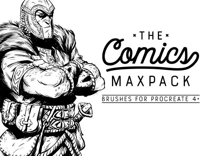 75款复古漫画木炭蜡笔绘画效果Procreate笔刷素材 The Comics MaxPack - Brushes For Procreate_img_2