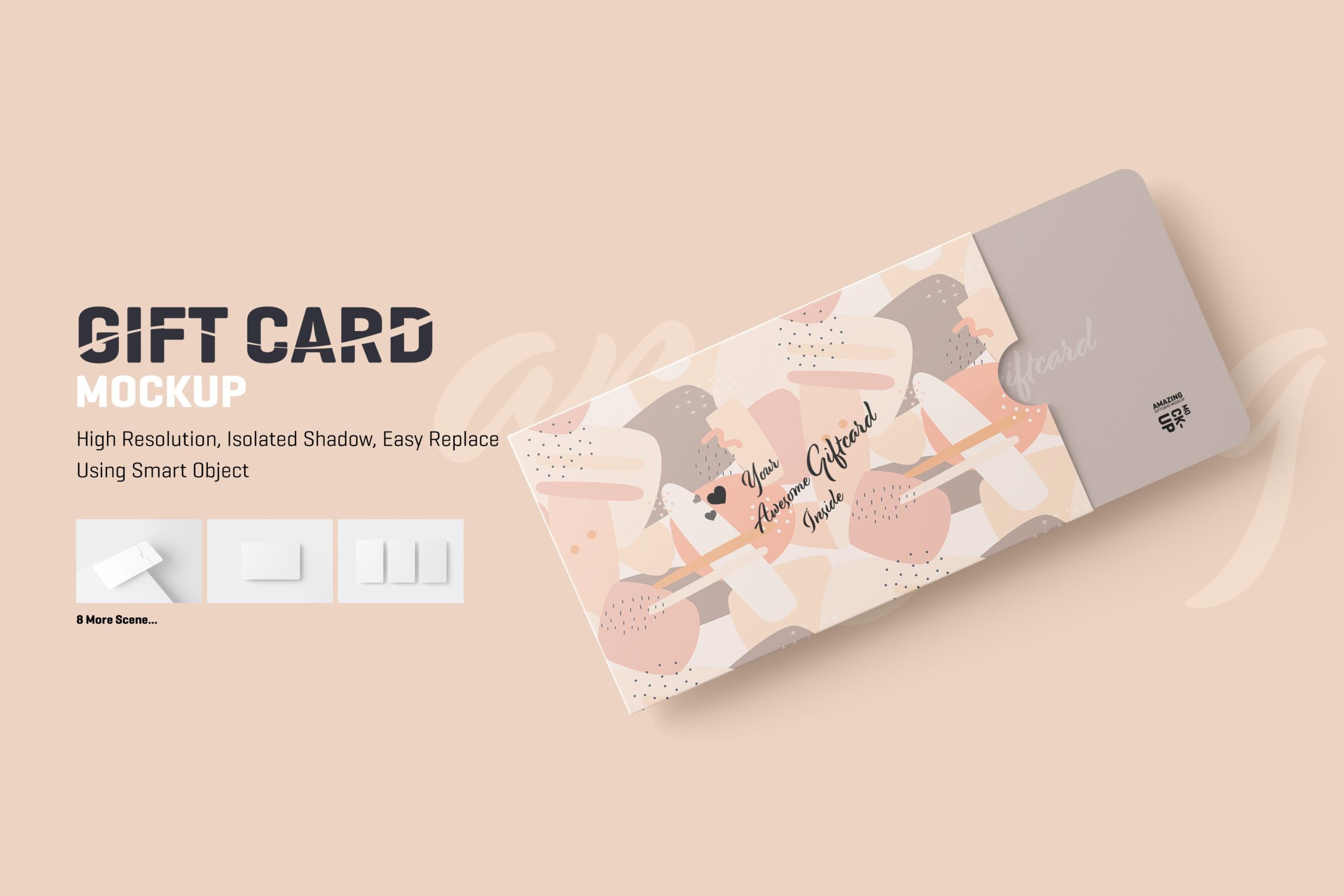 11款名片礼品卡设计展示贴图样机模板 Gift Card Mockup_img_2