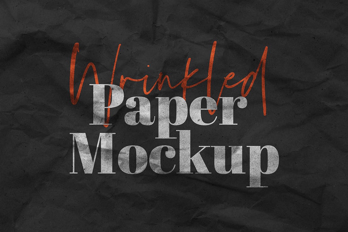 褶皱海报传单设计纸张样机模板素材 Wrinkled Paper Mockup Vol.1_img_2