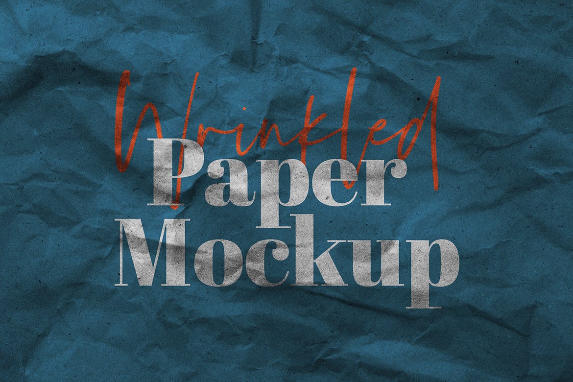 褶皱海报传单设计纸张样机模板素材 Wrinkled Paper Mockup Vol.1_img_2