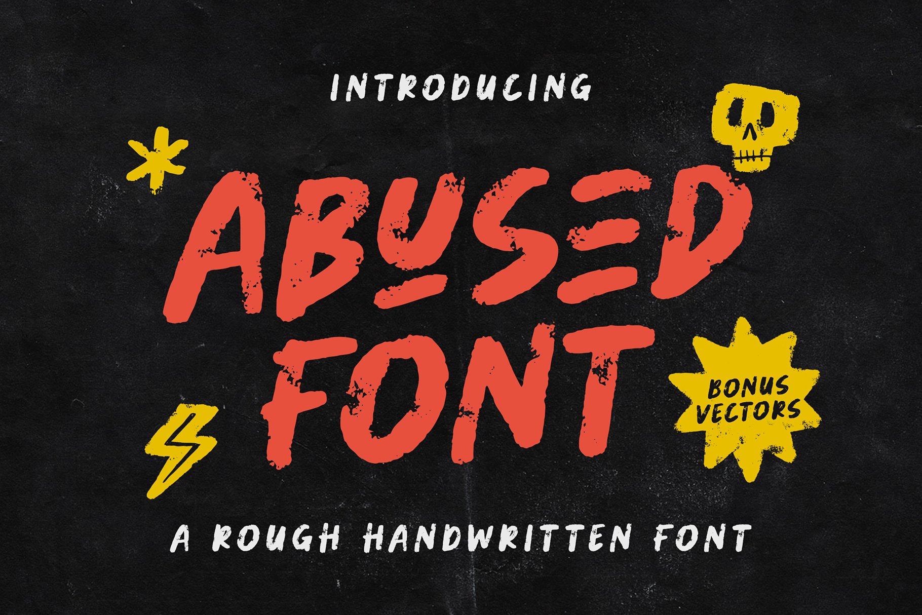 潮流粗糙手写杂志海报品牌Logo标题英文字体设计素材 Abused Font_img_2