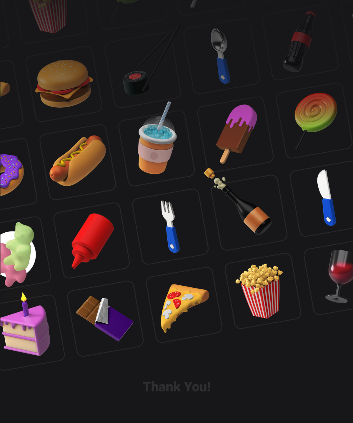 简约西餐快餐食物主题3D图标设计素材套装 3D Icons Pack - Food_img_2