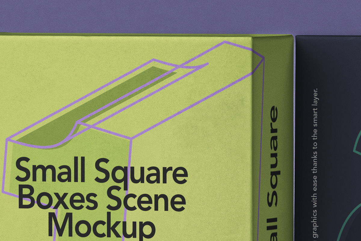 方形产品包装纸盒设计PSD样机合集 Small Psd Square Box Mockup Set_img_2