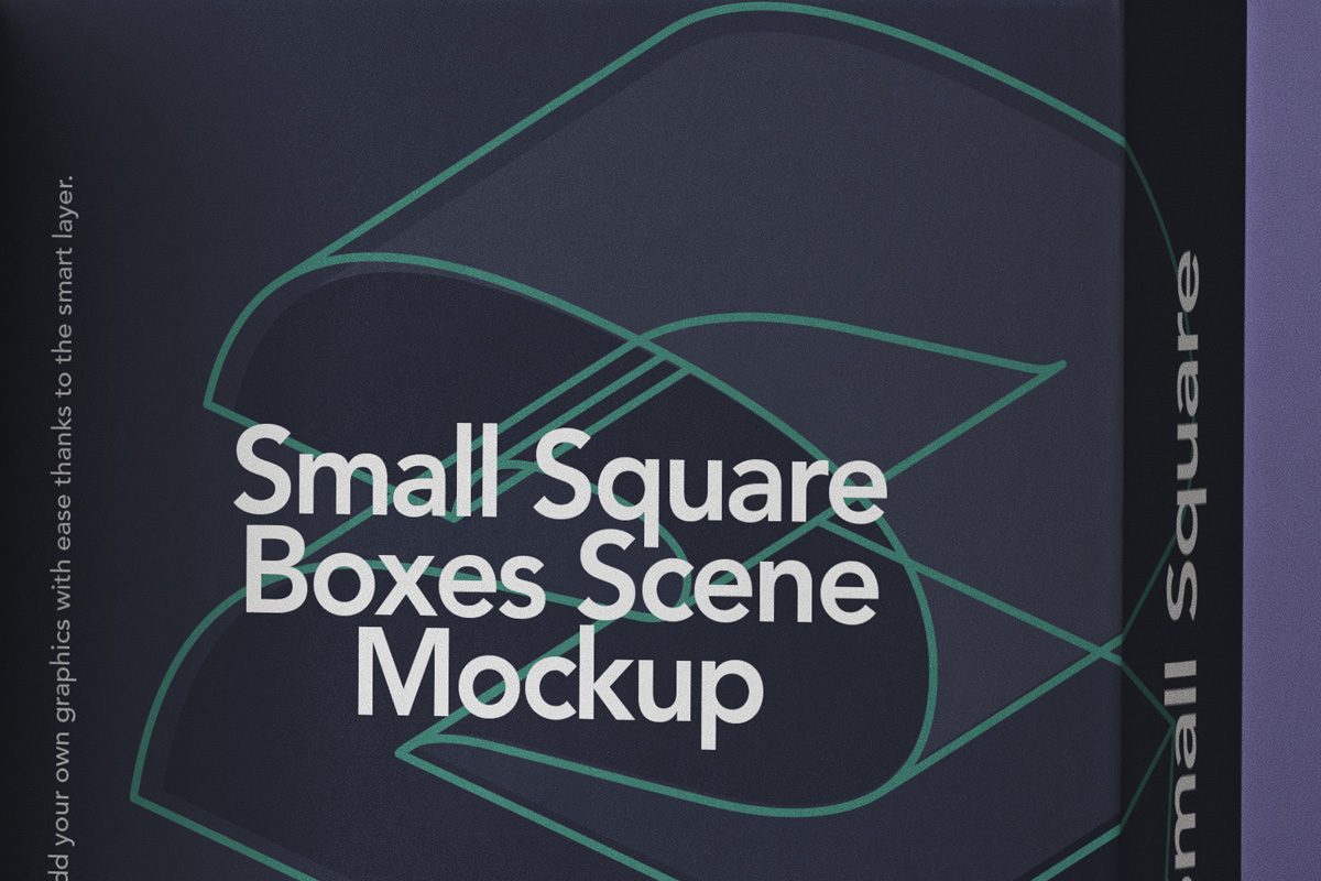 方形产品包装纸盒设计PSD样机合集 Small Psd Square Box Mockup Set_img_2