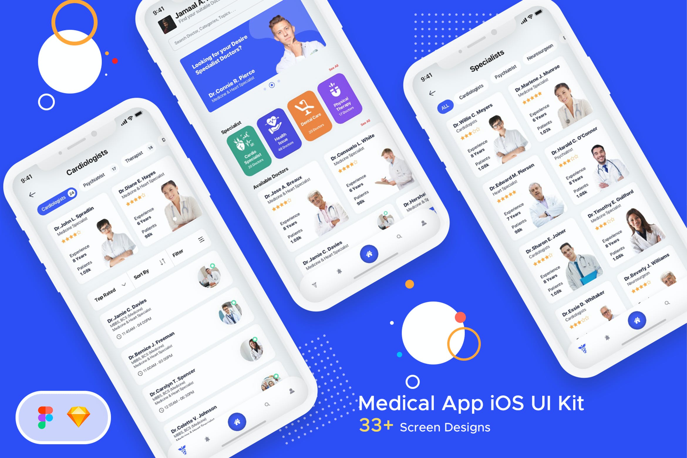 医院挂号卫生保健APP应用程序UI界面设计套件 Hospital & HealthCare Mobile App UI_img_2