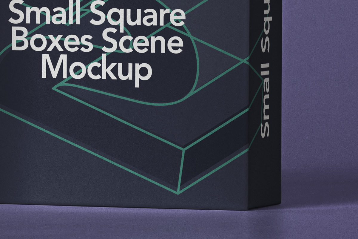 方形产品包装纸盒设计PSD样机合集 Small Psd Square Box Mockup Set_img_2