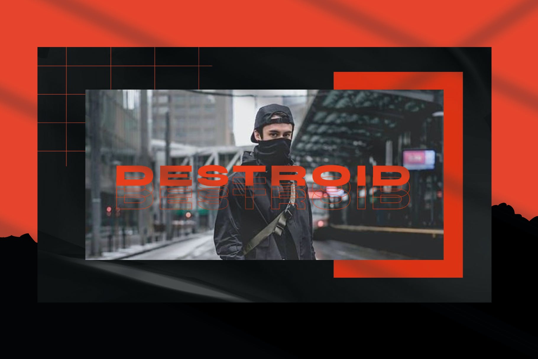 潮流街头潮牌服装推广PPT幻灯片设计模板 Destroid - Keynote Template_img_2