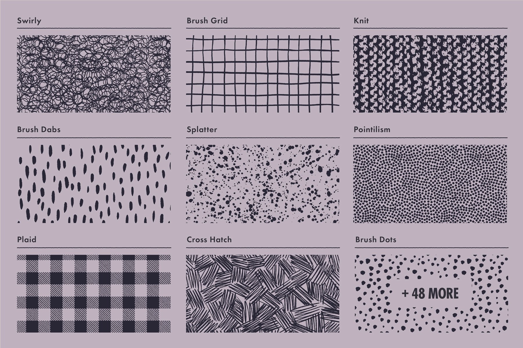 60多款裂纹颗粒线条飞溅绘画画笔PS图案笔刷素材 Lithotone Dstrssd Pattern Swatches_img_2