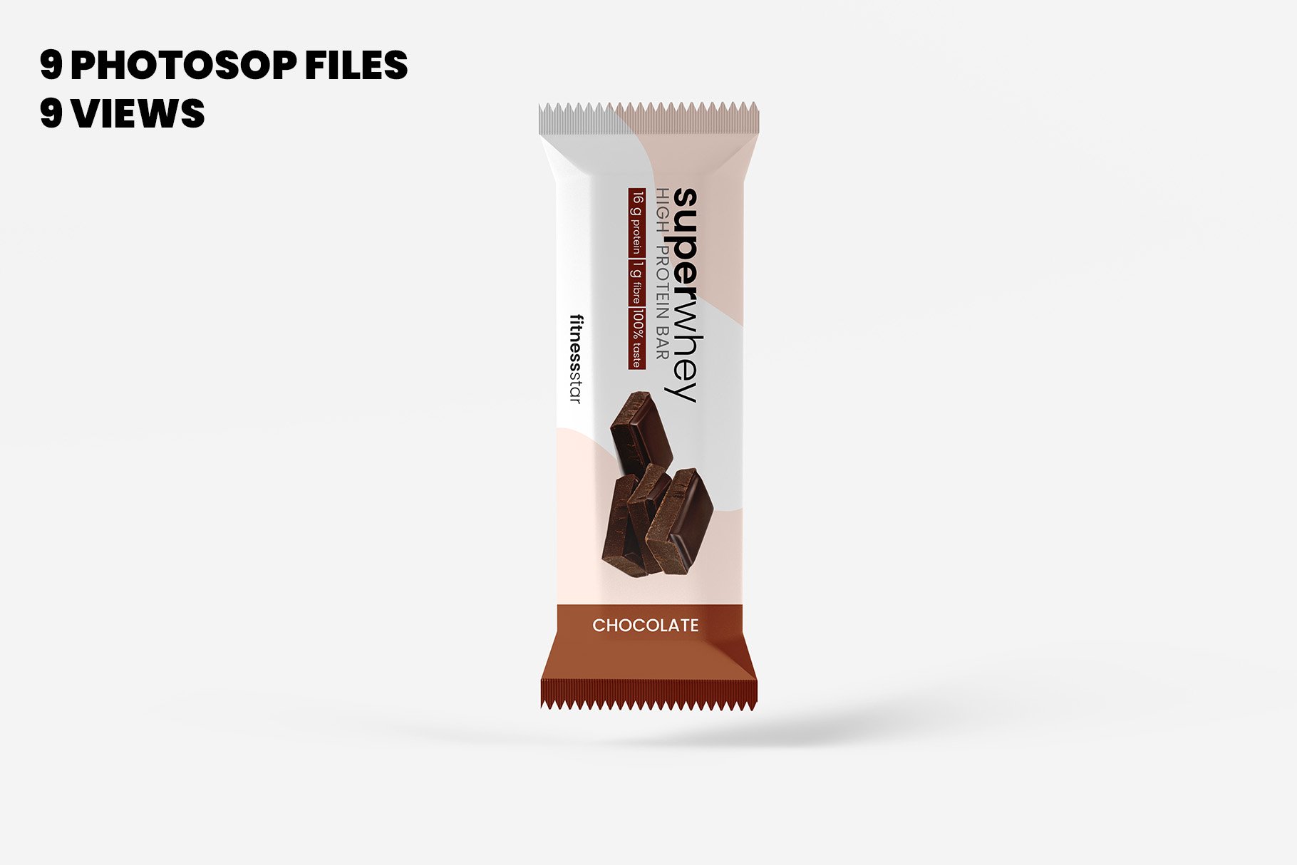 9款零食小吃塑料包装袋设计展示贴图样机 Snack Protein Bar Mockup - 9 Views_img_2